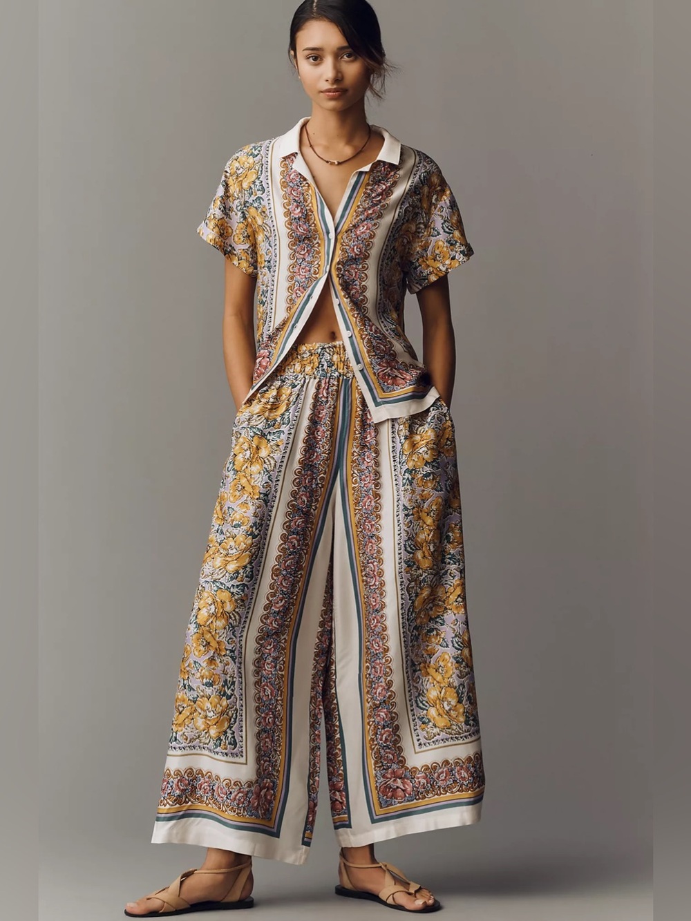 Anthropologie Somerset Silken Floral Pants